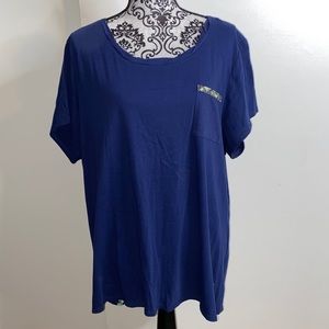 Style & Co. Size 3X Blue Shirt with Flowing Back